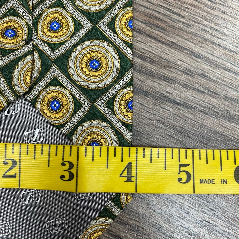 Valentino Green w/ Gold & Grey Pattern Tie - Picture 5 of 5